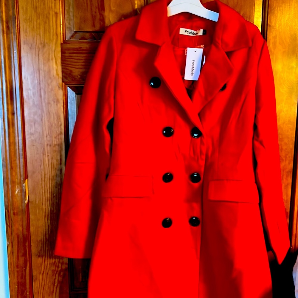 New ForeMode Womens Double Breast Wool Pea Coat S NWT Unique